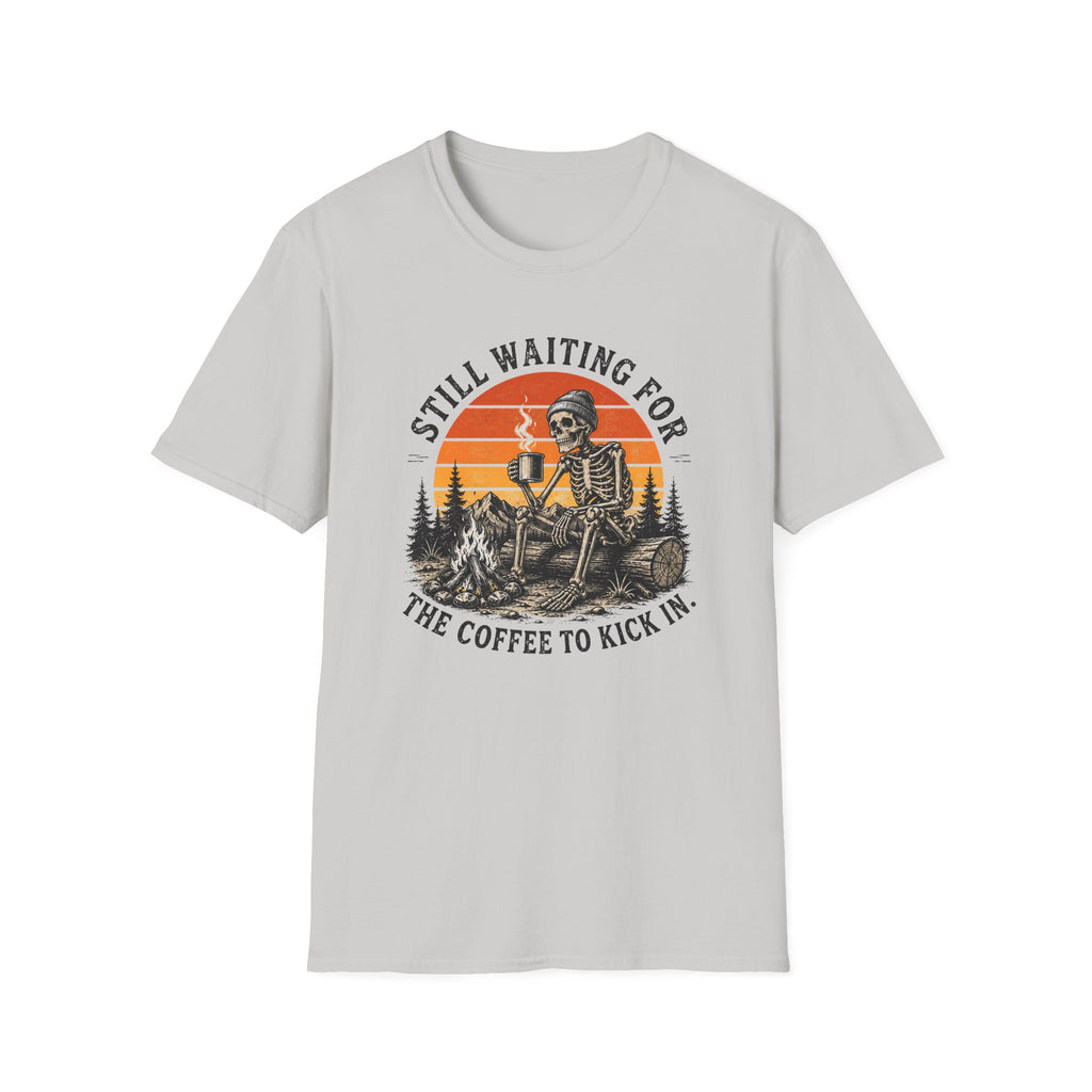 Skeleton Waiting For Coffee T-shirt