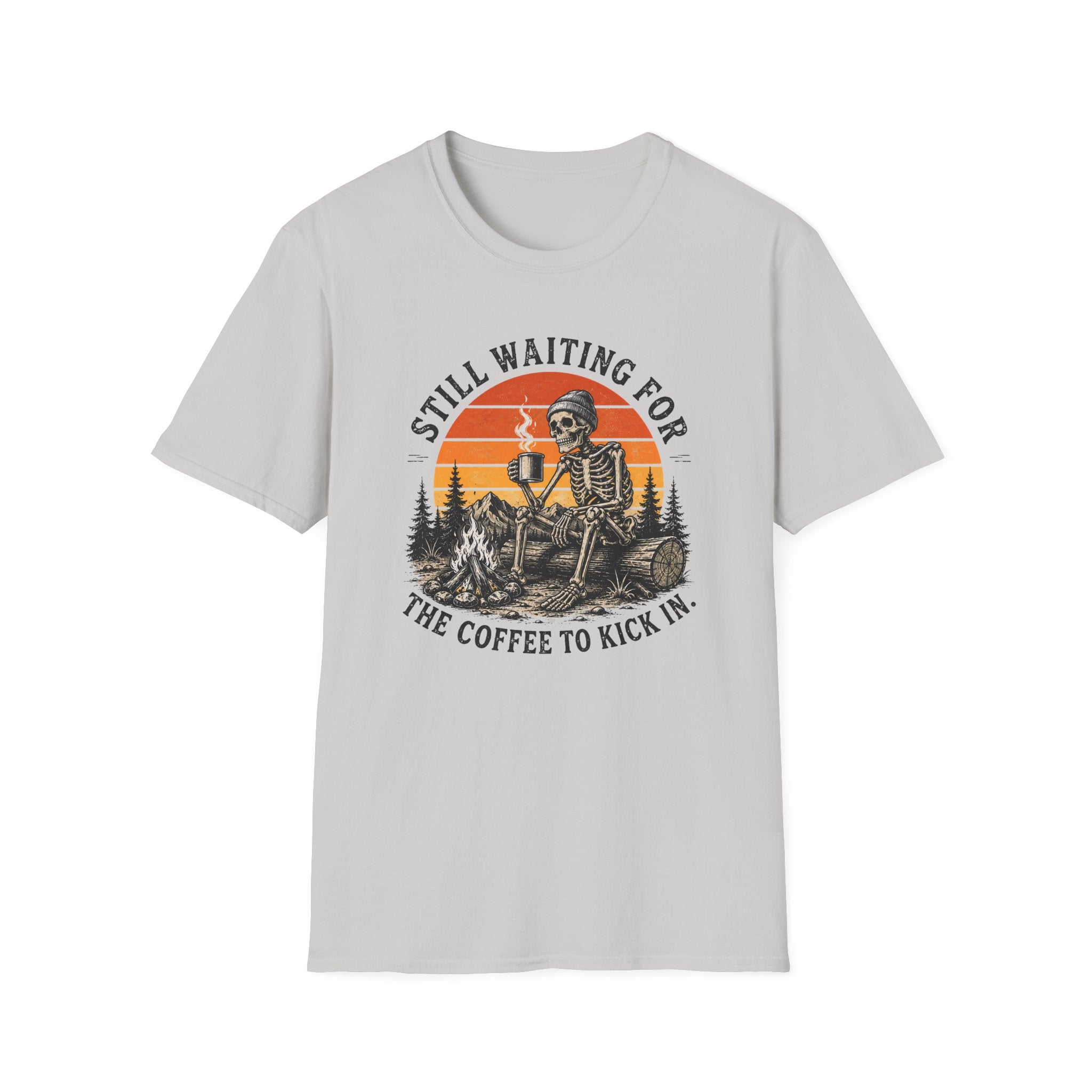 Skeleton Waiting For Coffee T-shirt