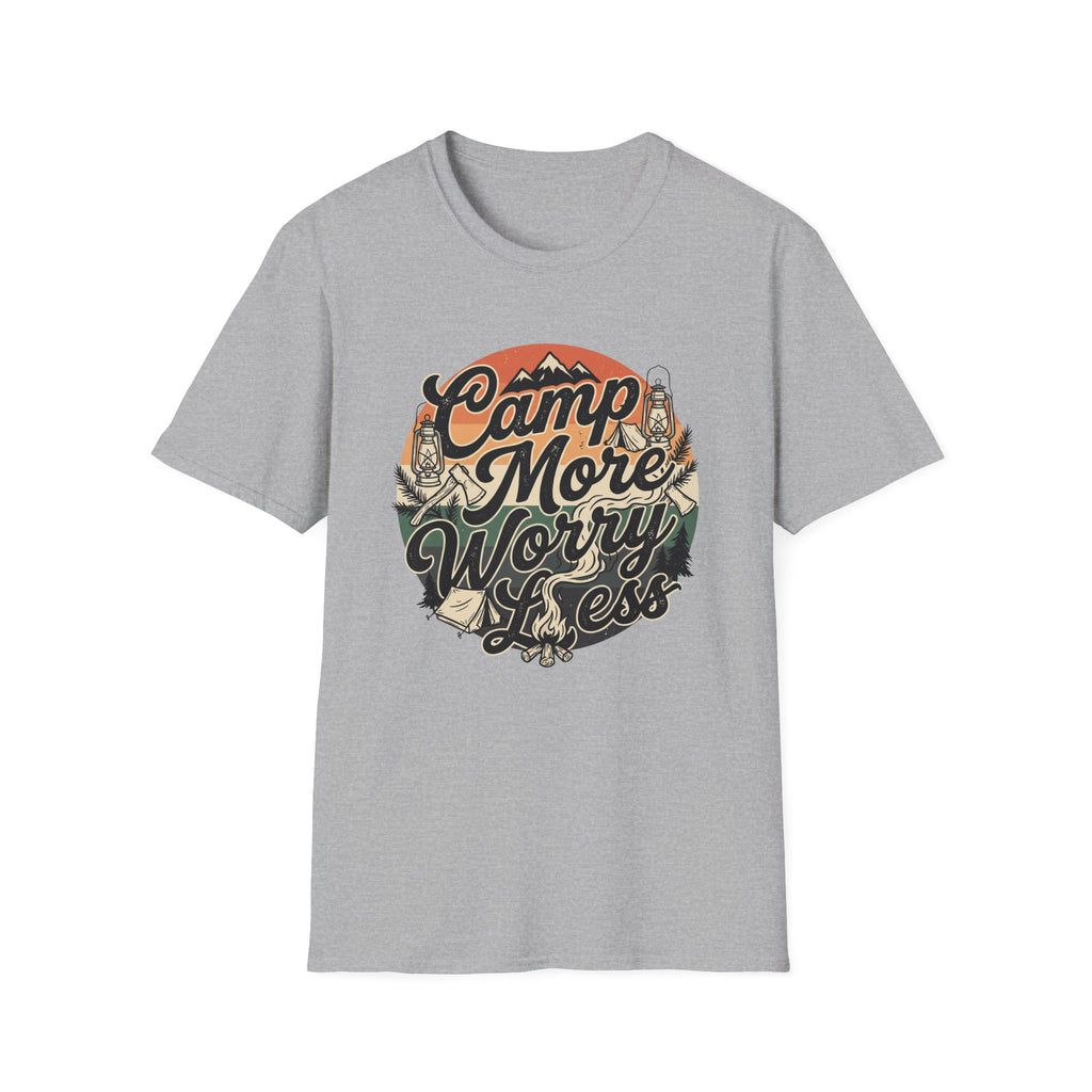 Camp More Worry Less Typography T-shirt