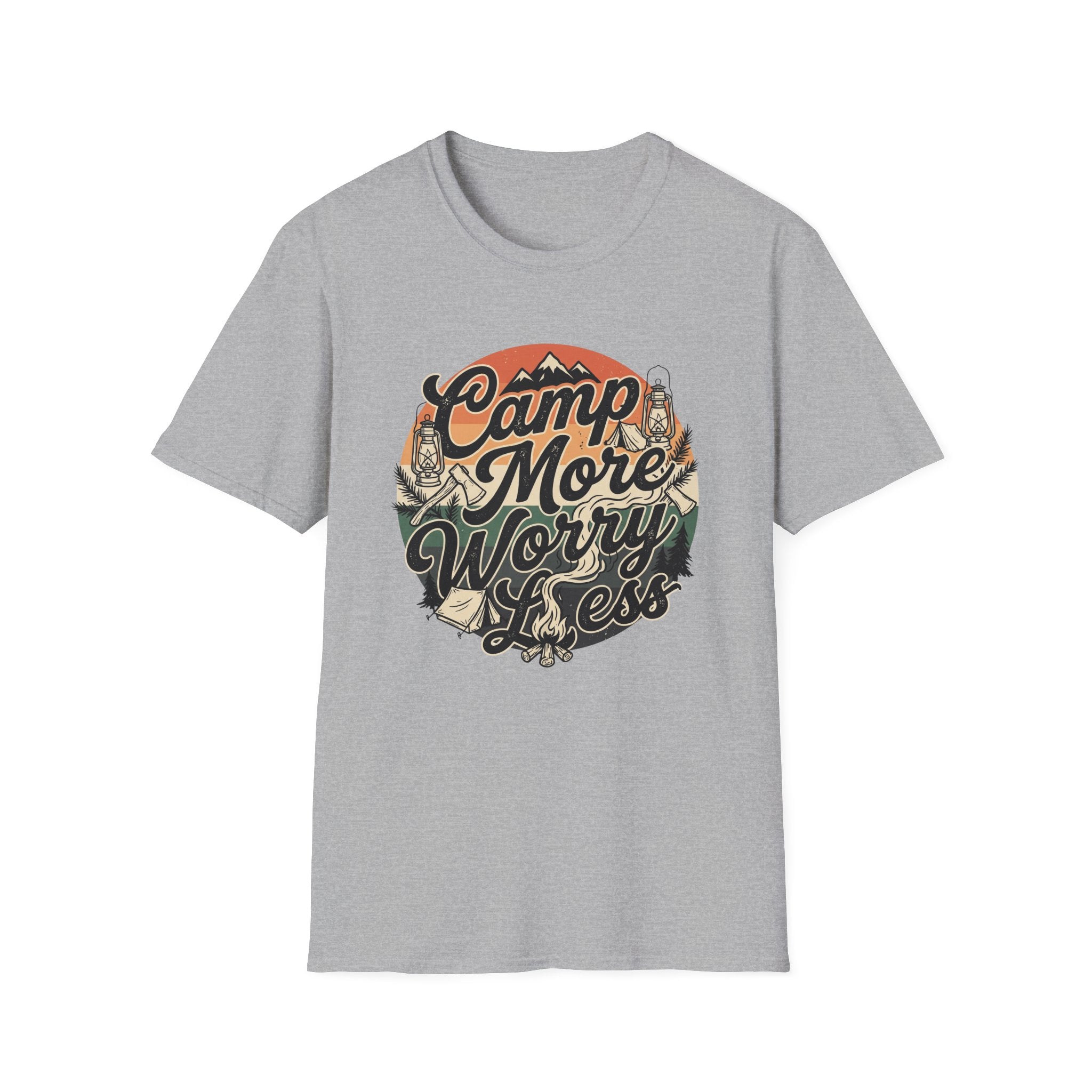 Camp More Worry Less Typography T-shirt