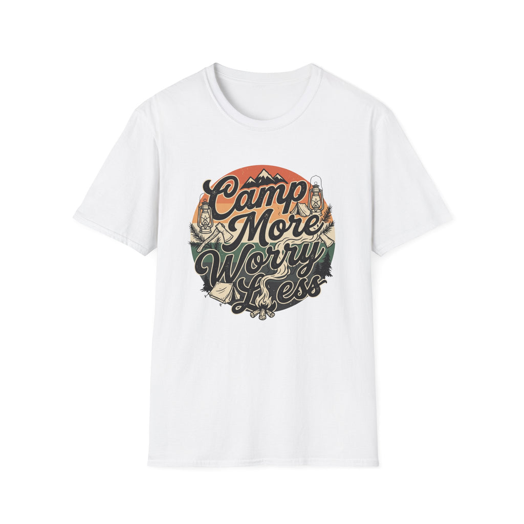 Camp More Worry Less Typography T-shirt