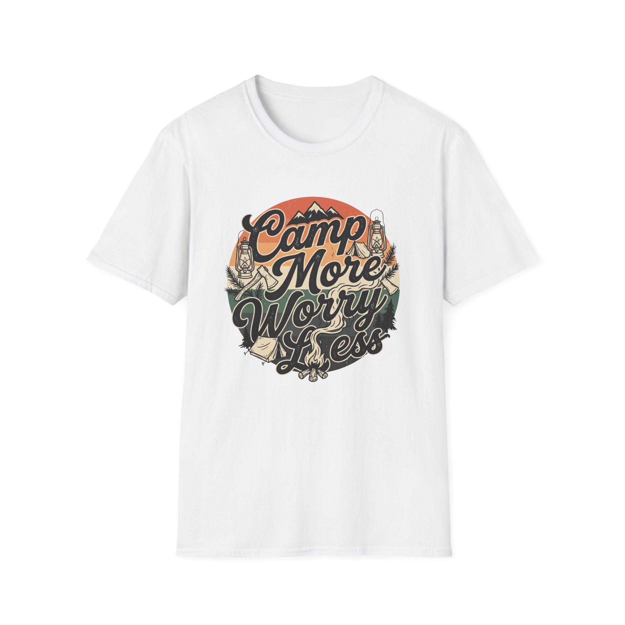 Camp More Worry Less Typography T-shirt