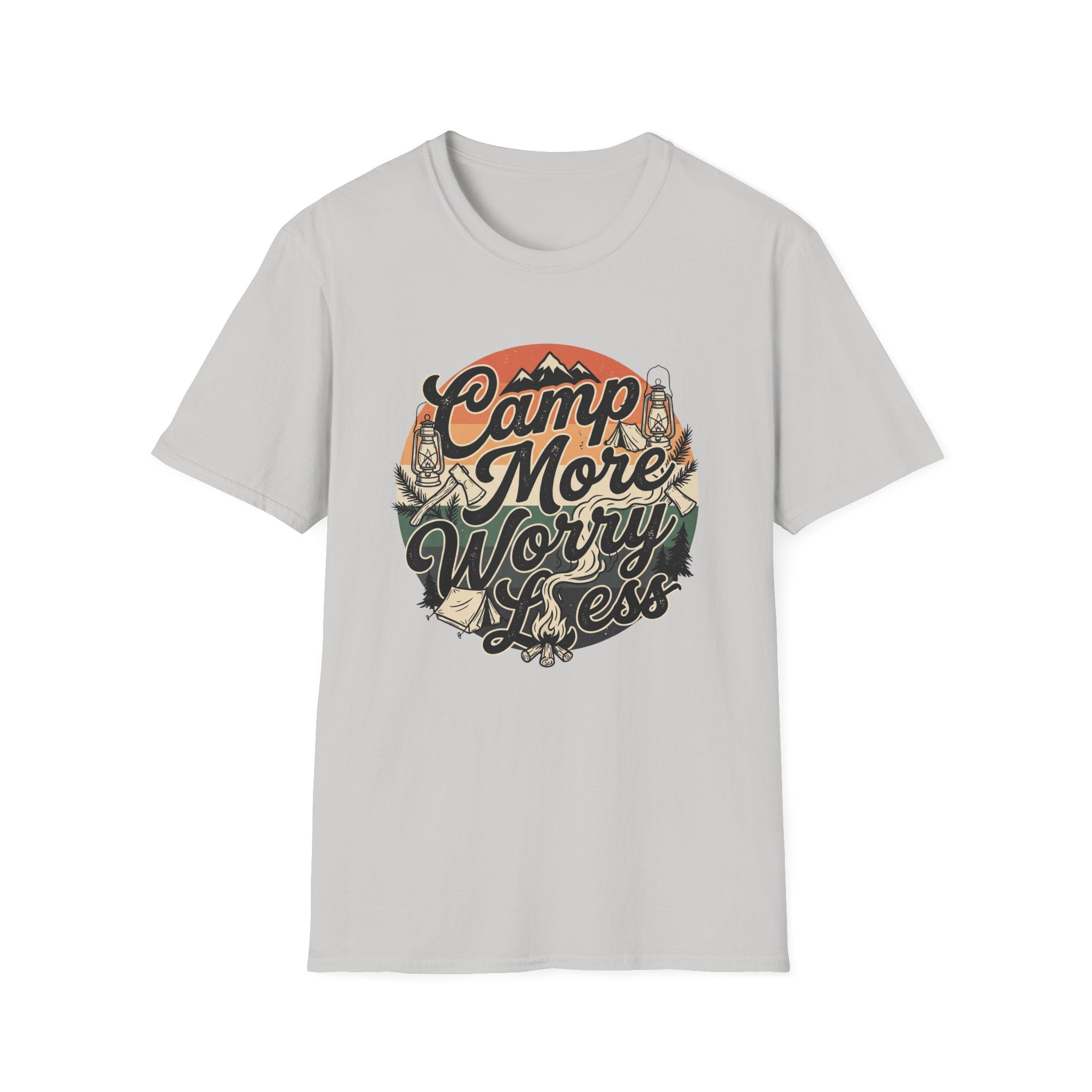 Camp More Worry Less Typography T-shirt