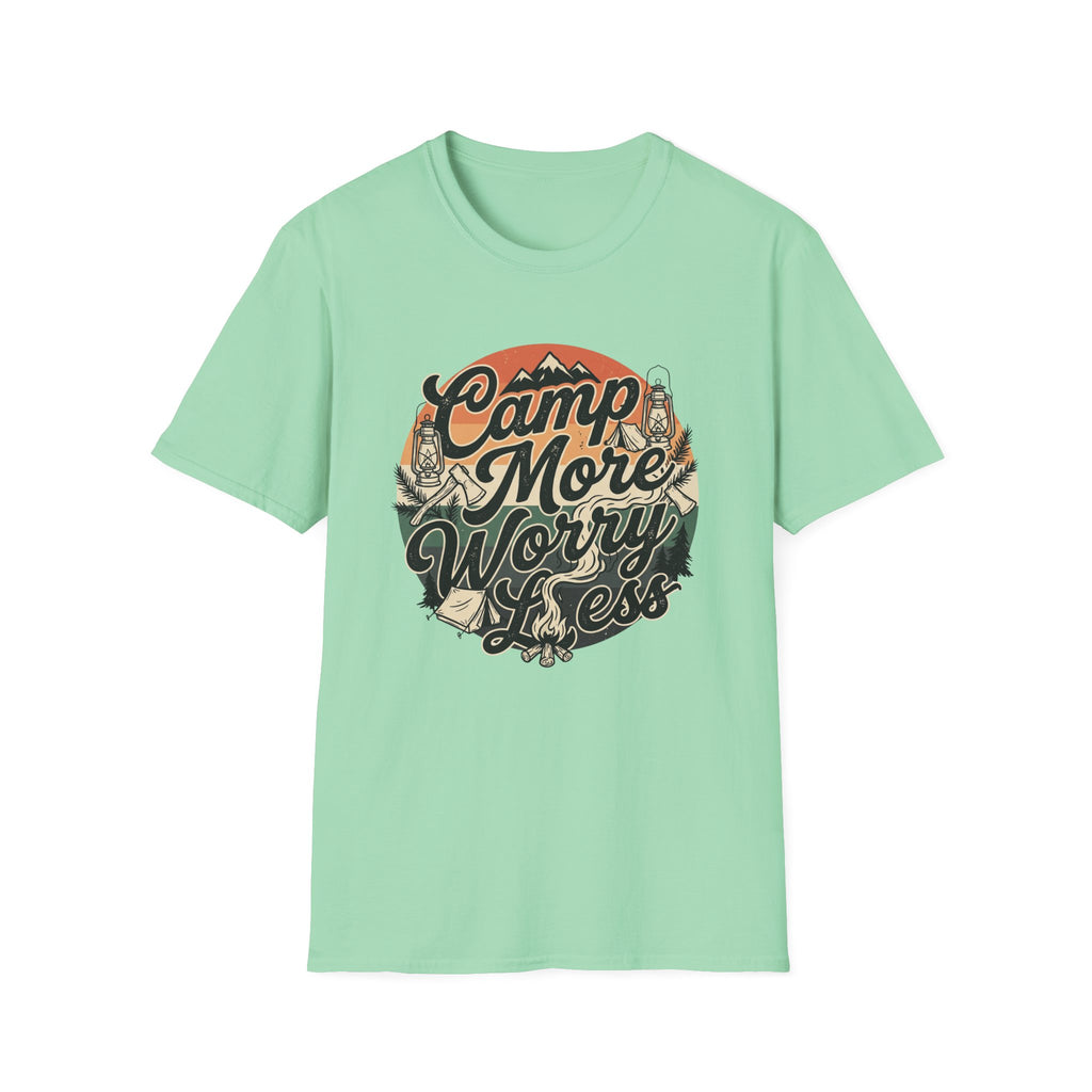 Camp More Worry Less Typography T-shirt