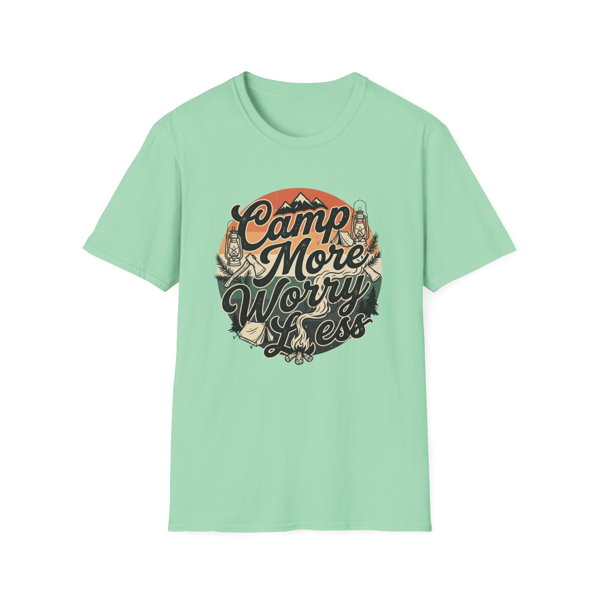 Camp More Worry Less Typography T-shirt