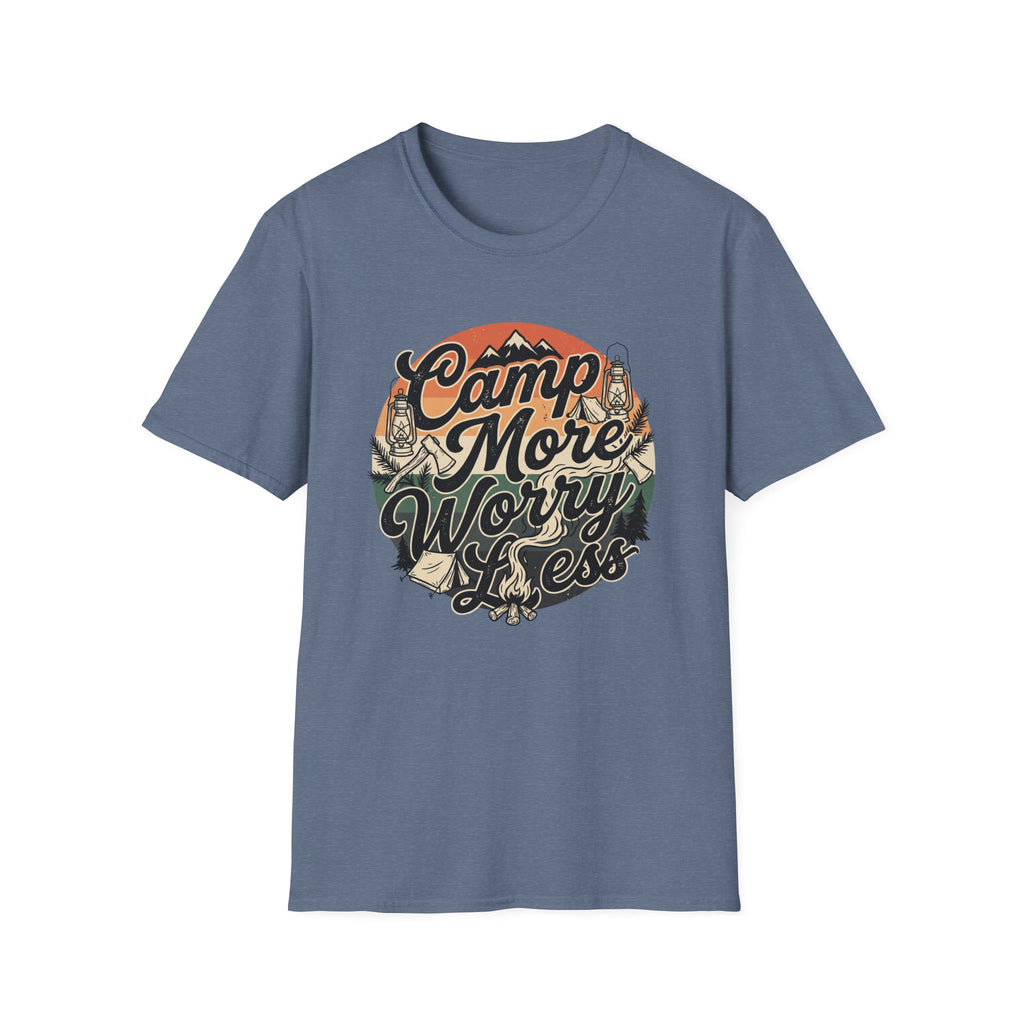 Camp More Worry Less Typography T-shirt