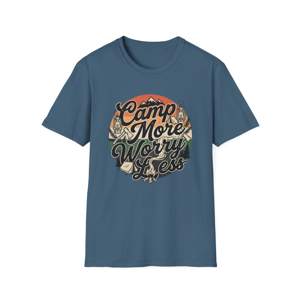 Camp More Worry Less Typography T-shirt