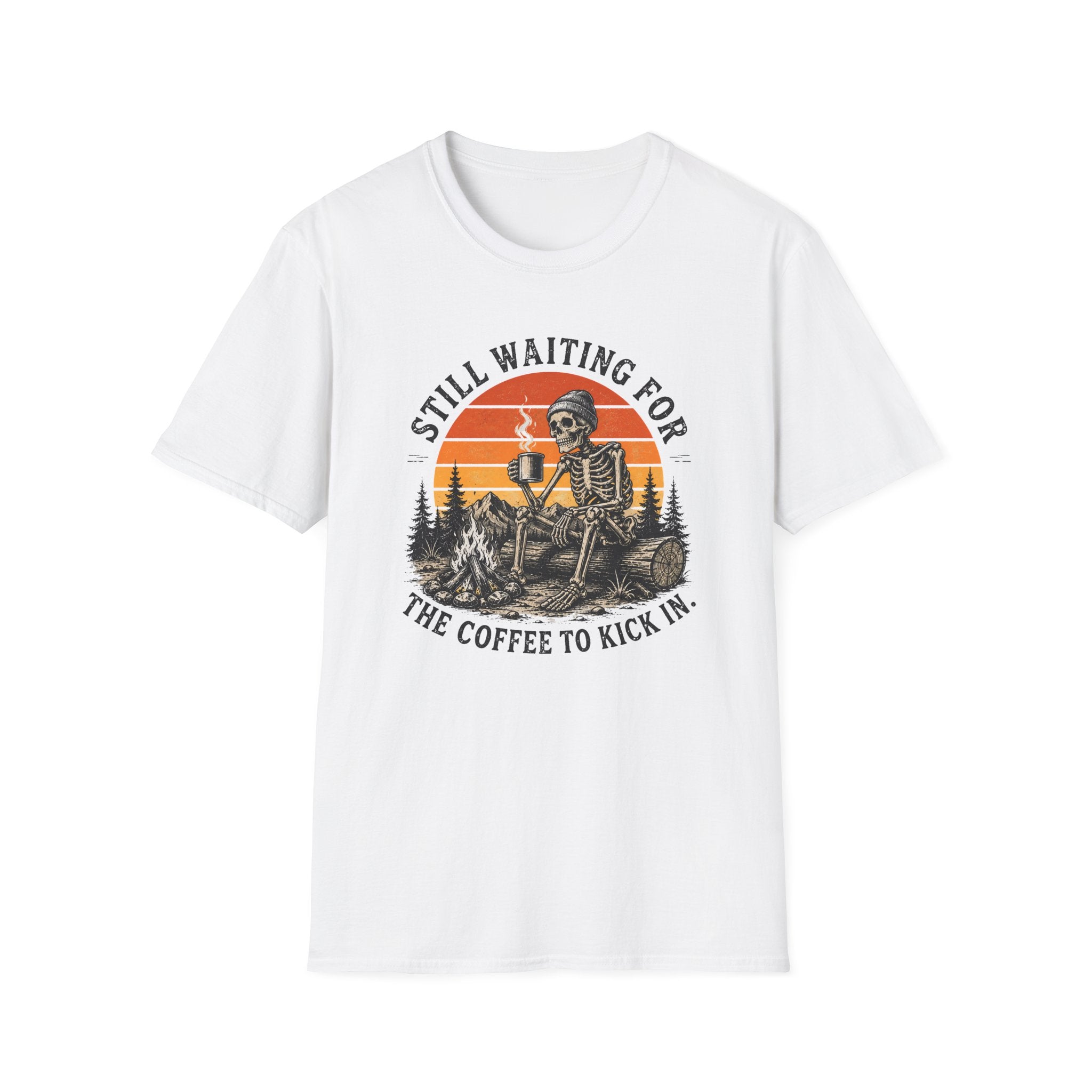 Skeleton Waiting For Coffee T-shirt