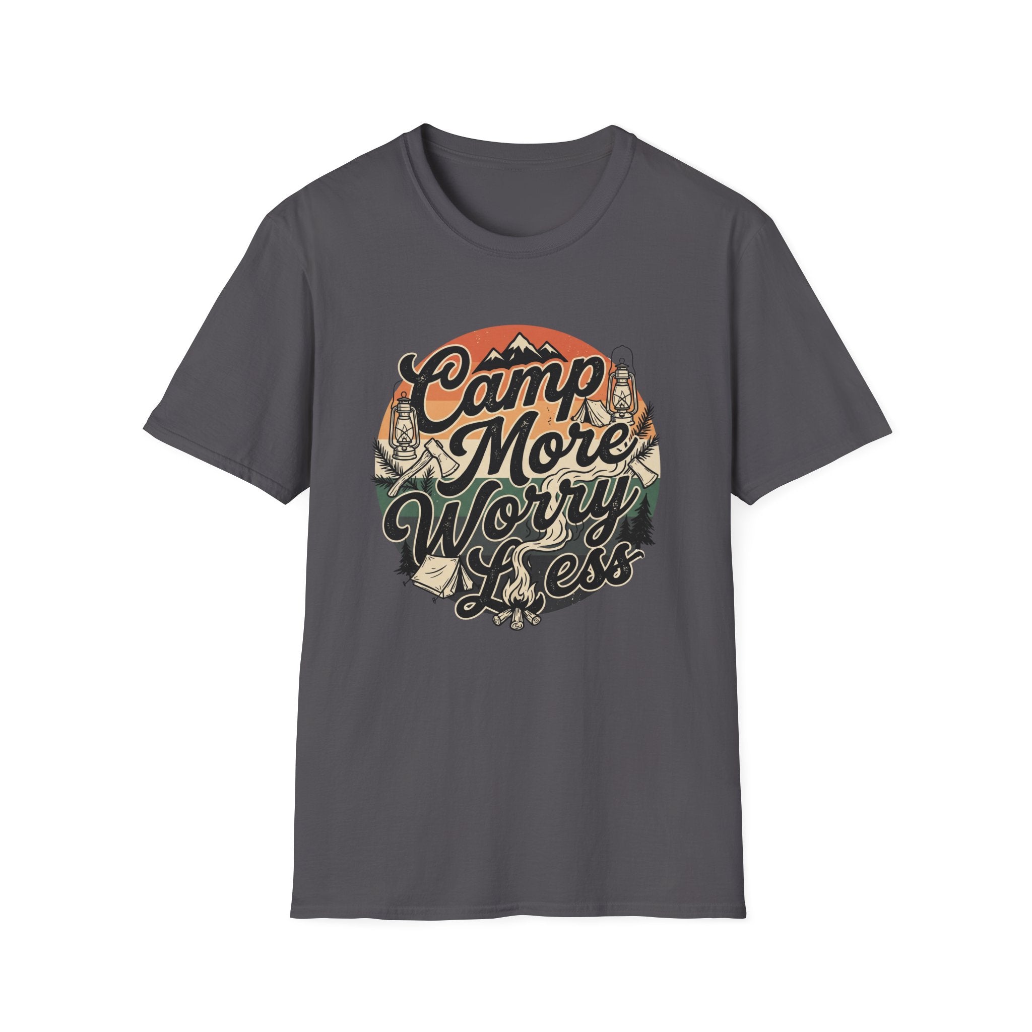 Camp More Worry Less Typography T-shirt